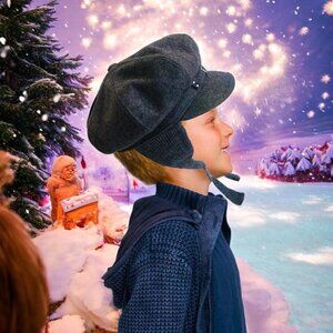 Wool Winter Cap Cold Protection Front Ties Boy Size 3-5 Yr Made in Italy NEW